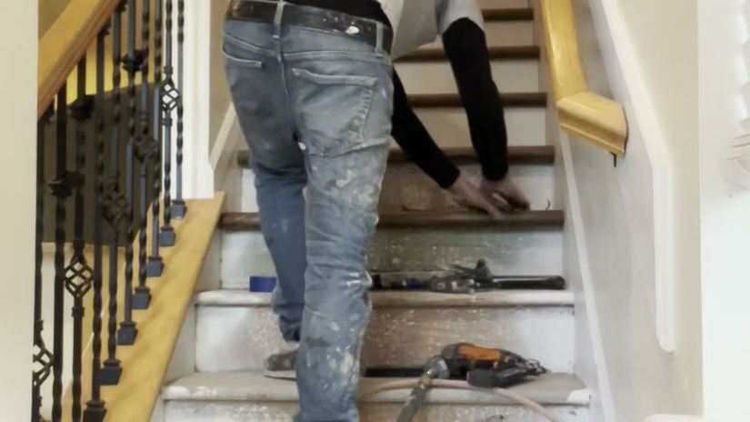 Laminate vinyl floor and stair